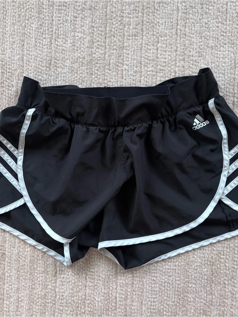 adidas Black Shorts with White Trim